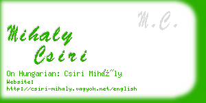 mihaly csiri business card